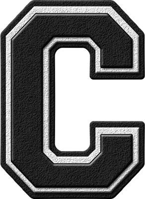Black Letter C Logo - Presentation Alphabets: Black Varsity Letter C