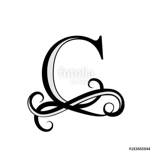 Black Letter C Logo - Capital Letter for Monograms and Logos. Beautiful letter. Black