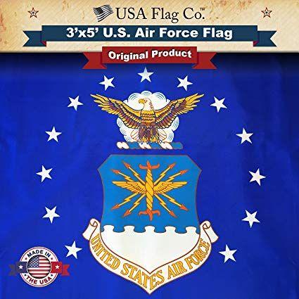 Top Three Us Air Force Logo - USA Flag Co. US Air Force Flag is 100% American Made: The Best 3x5 Outdoor  USAF Flags, (Made in USA) for Prime Members and Amazon A to Z Guarantee.