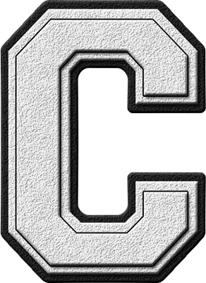 Black Letter C Logo - Presentation Alphabets: White Varsity Letter C