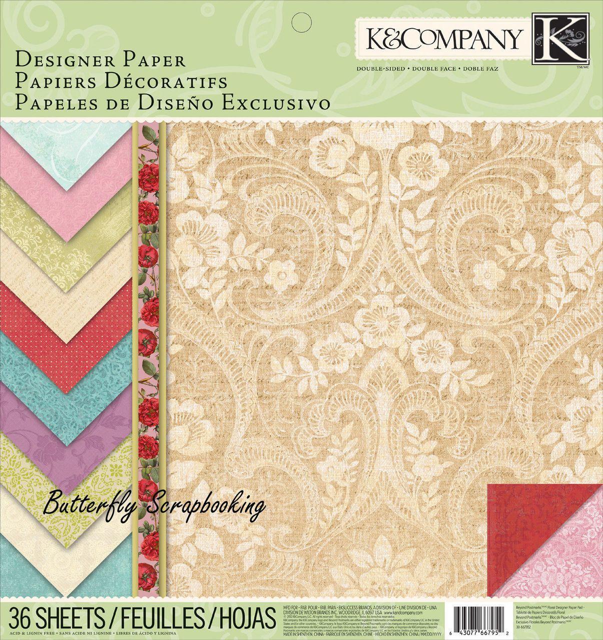 K &Company Logo - Beyond Postmarks Designer Scrapbooking 12X12 Paper Pad 36 Sheets ...