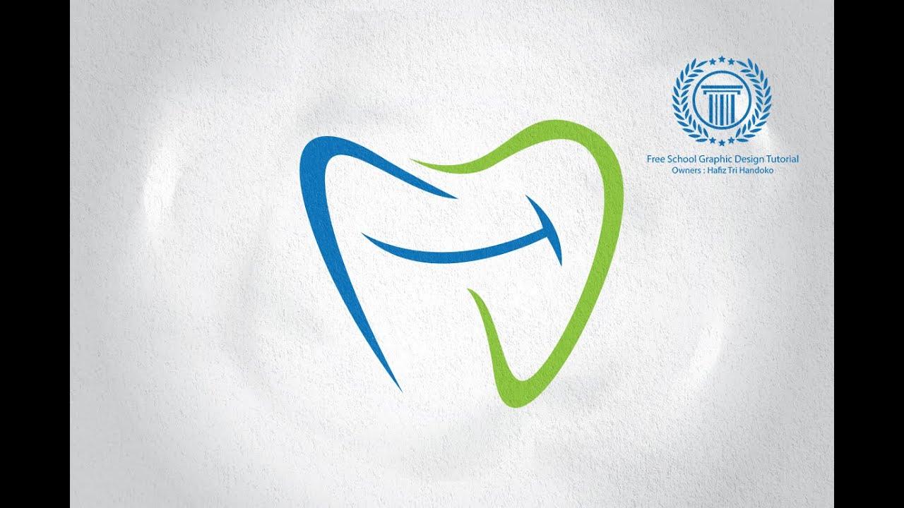 Tooth Logo - Simple Dental Care Logo Design Tutorial - How to Create Tooth Shape ...