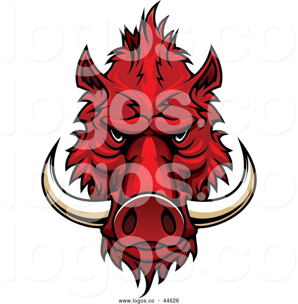 Red Boar Head Logo - Boar Clipart.com. Free for personal use Boar Clipart