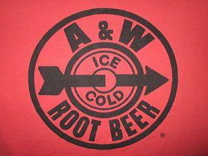 AW Root Beer Logo - A&W ROOT BEER T SHIRT Float Ice Cold Retro Arrow Circle Logo Orange