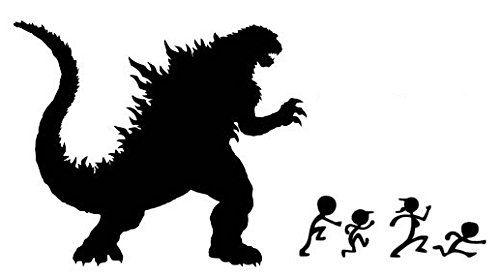 Godzilla Black and White Logo - Amazon.com: Godzilla Black VINYL 6