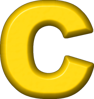 Blue and Yellow C Logo - Presentation Alphabets: Yellow Refrigerator Magnet C