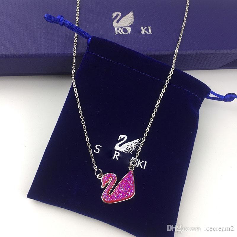 Silver Box Style Brand Logo - Wholesale Luxury Brand Kendra Style Swan Pendant Natural Druzy With