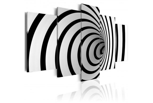 3D Black and White Logo - Canvas Painting A black & white hole - Abstract - Canvas Prints