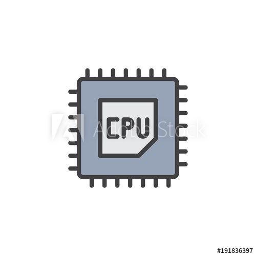 Perfect Computer Logo - CPU processor filled outline icon, line vector sign, linear colorful ...