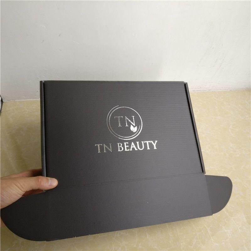 Silver Box Style Brand Logo - Manufacture Customized Recycled Luxury Black Corrugated Cardboard