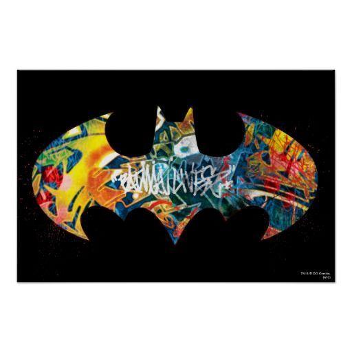 Graffiti Superhero Logo - Batman Logo Neon 80s Graffiti Poster. It's A Man's World. Batman