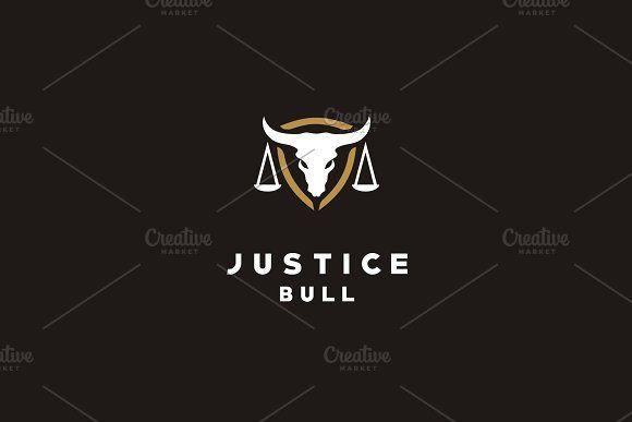 Bull Shield Logo - Bull Shield and Justice Scales logo Logo Templates Creative Market