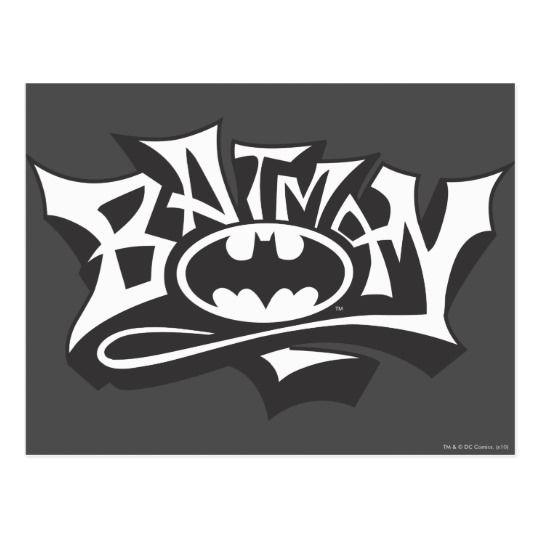 Graffiti Superhero Logo - Batman | Graffiti Name Logo Postcard | Zazzle.com.au