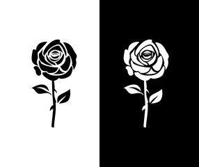 Black and White Rose Logo - Royalty Free Image, Graphics, Vectors & Videos