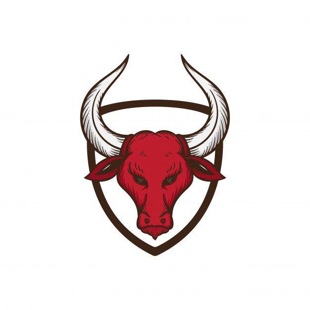 Bull Shield Logo - Bull head shield illustration Vector