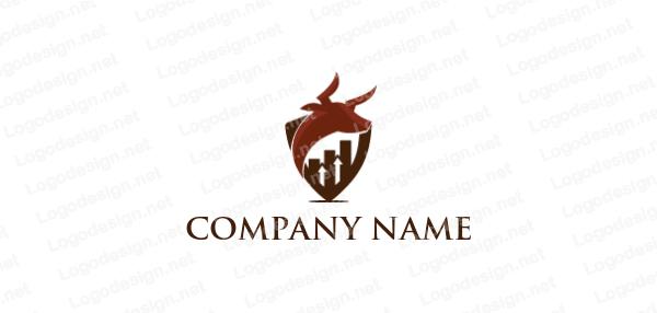 Bull Shield Logo - bull and bars merged with shield | Logo Template by LogoDesign.net