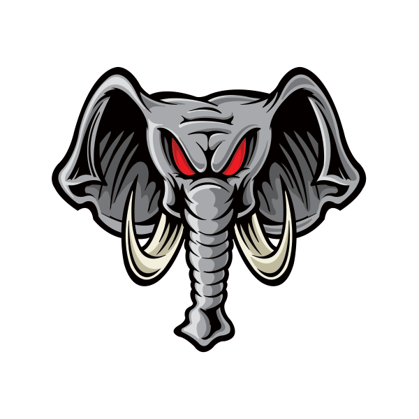 Elephant Head Logo - Printed vinyl Anrgy Elephant Mascot Head | Stickers Factory