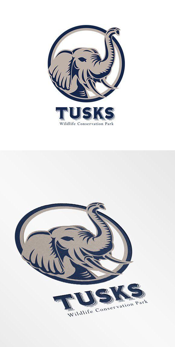 Elephant Head Logo - Tusk Elephant Head Logo ~ ~ Creative Daddy