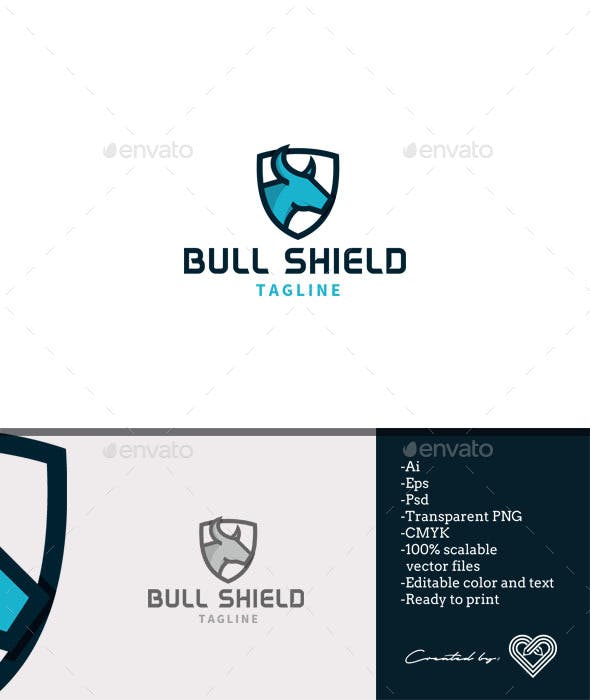 Bull Shield Logo - Bull Shield by andiasmara | GraphicRiver