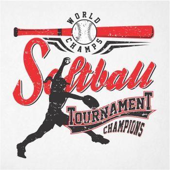 Softball Champs Baseball Logo - Softball Tournament Champions Vector T Shirt Design