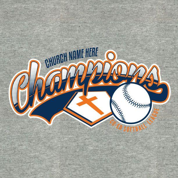 Softball Champs Baseball Logo - Softball T-Shirts - Ministry Gear