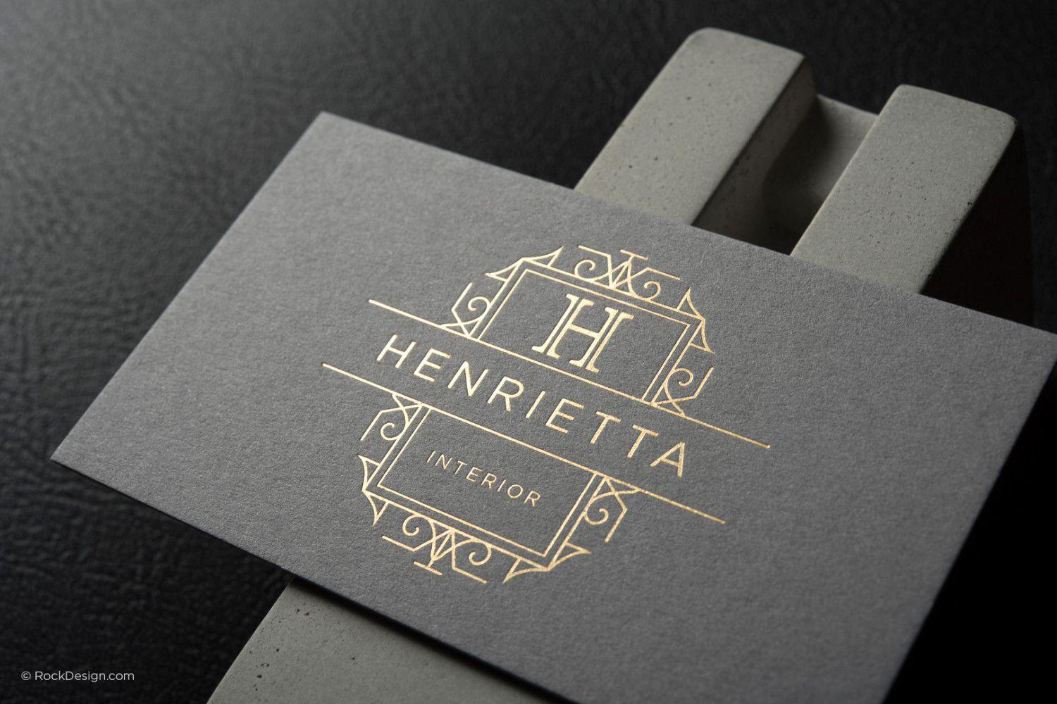 Gray and Gold Logo - FREE vintage business card templates | RockDesign.com