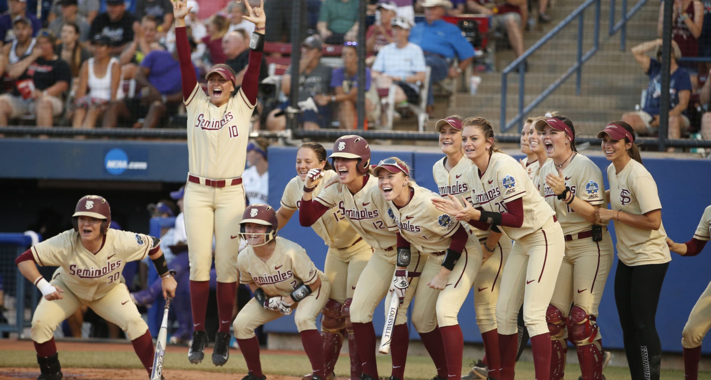 Softball Champs Baseball Logo - Florida State wins first WCWS in two-game sweep over Washington ...