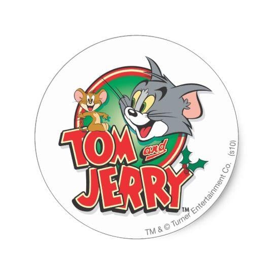 Tom and Jerry Logo - Tom and Jerry Classic Logo Classic Round Sticker | Zazzle.co.uk
