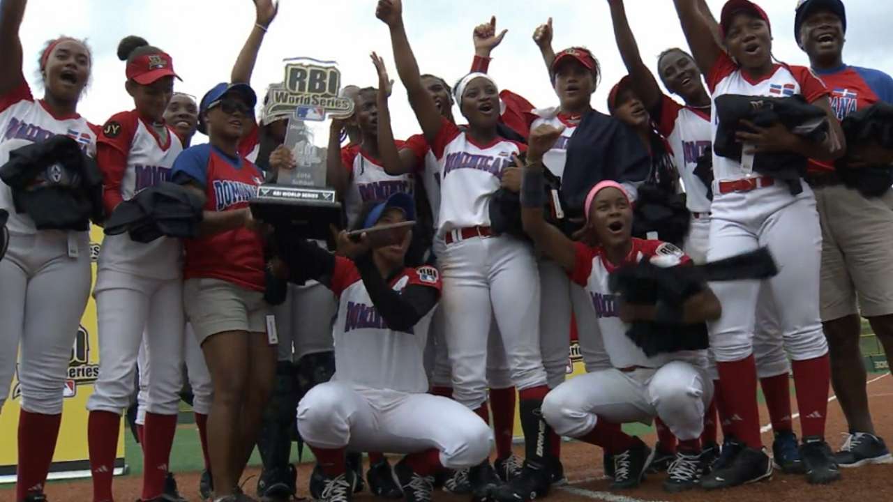 Softball Champs Baseball Logo - Dominican Republic is RBI softball champions