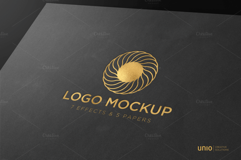 Gray and Gold Logo - Logo PSD & Vector Mockup Templates