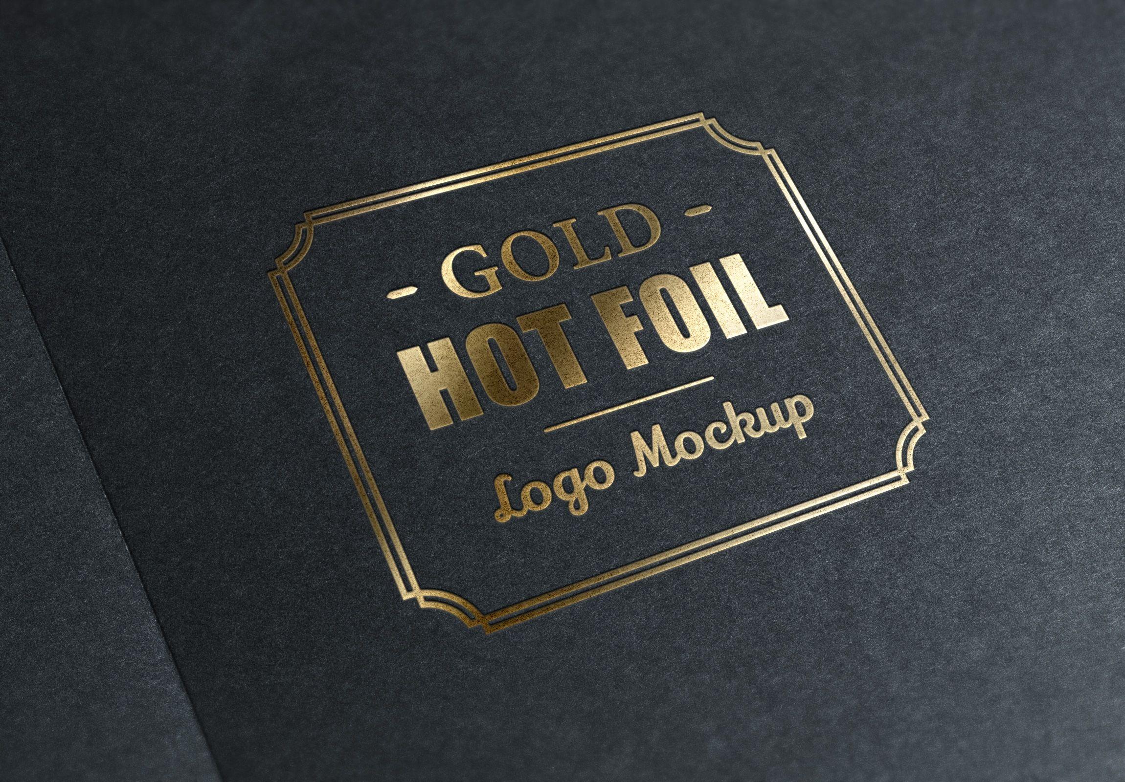 Gold Brand Logo - Gold Stamping Logo MockUp | GraphicBurger