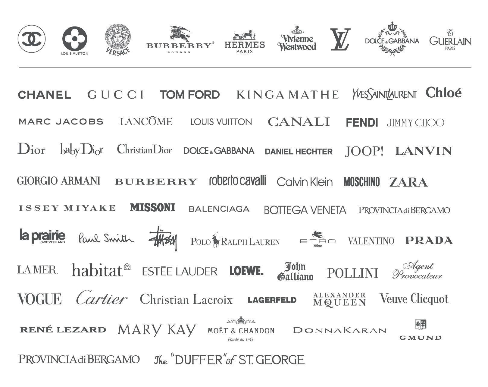 Luxury Clothing Brand Logo - Almost all sleek block type letters. | Logos | Logo design, Logos ...