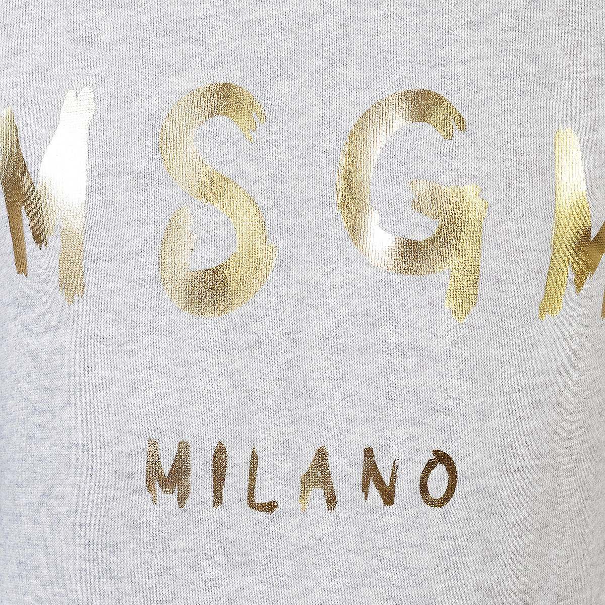 Gray and Gold Logo - MSGM Girls Grey & Gold Logo Sweater