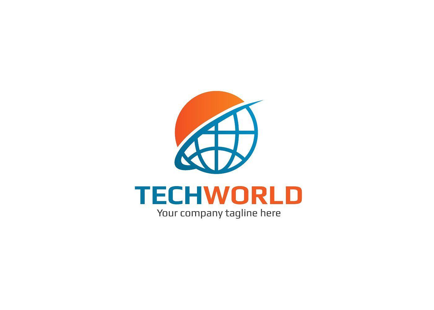 World Logo - Tech World Logo ~ Logo Templates ~ Creative Market