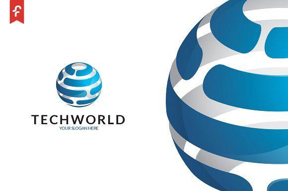 World Logo - Tech World Logo ~ Logo Templates ~ Creative Market