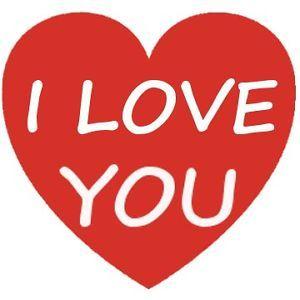 I Love You Heart Logo - TWO 5 X 5 I Love you Heart Happy Valentine's Day Sticker Vinyl