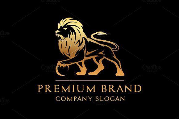 Silver Lion Brand Logo - Premium Lion Logo & Mock-Up - Vector ~ Logo Templates ~ Creative Market