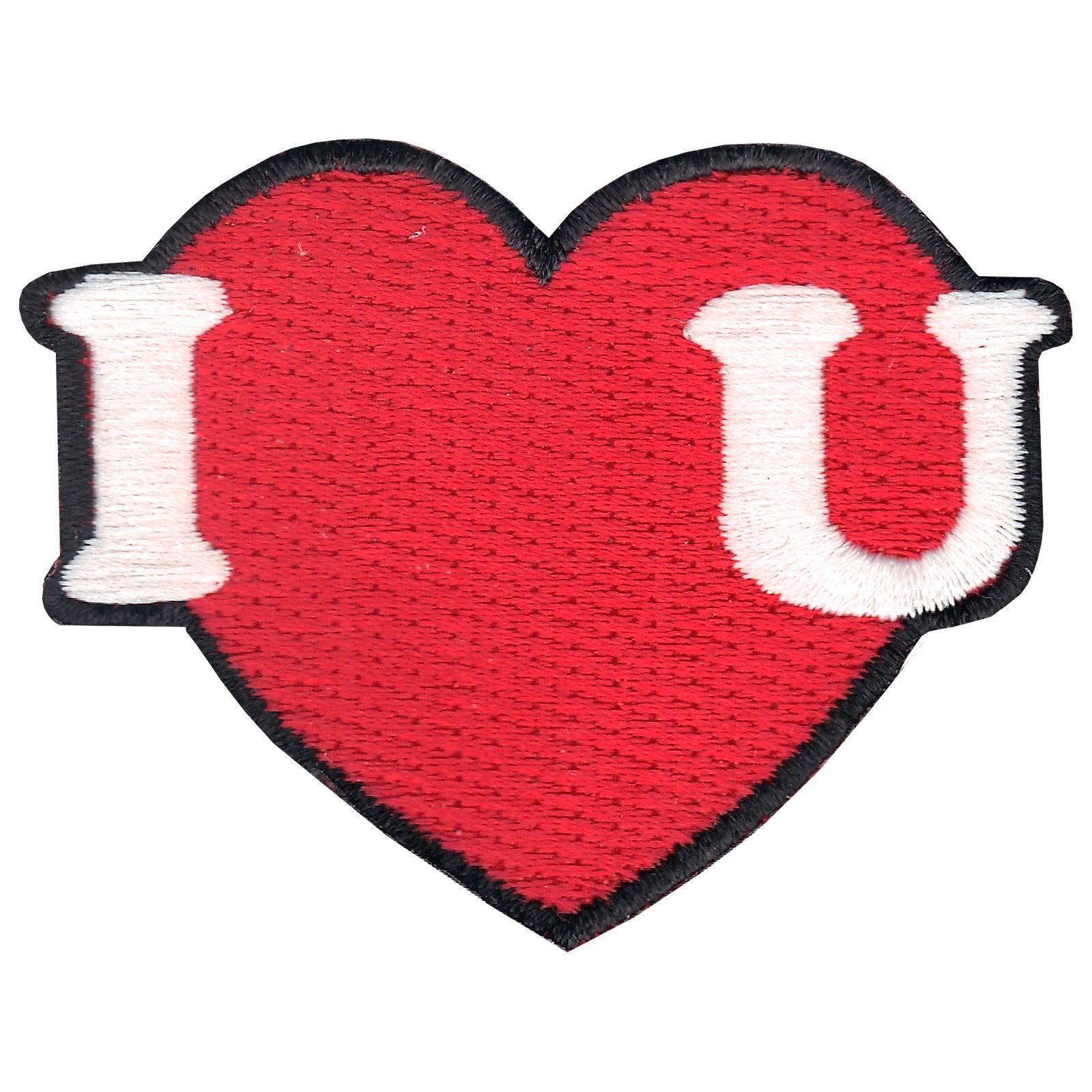 I Love You Heart Logo - I love You Heart Emoji Iron On Embroidered Applique Patch Set