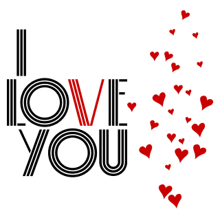 I Love You Heart Logo - Designs For Love T-shirts - Online Printing