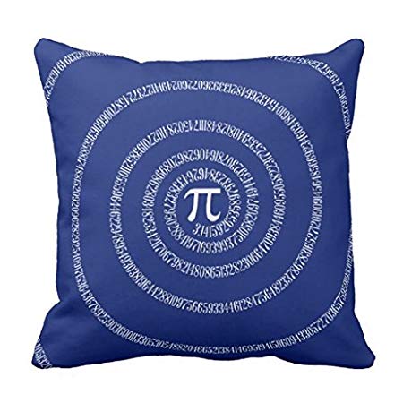 Navy Blue Spiral Logo - Numbers Spiral for Pi on Navy Blue Throw pillow case cover 22*22 ...