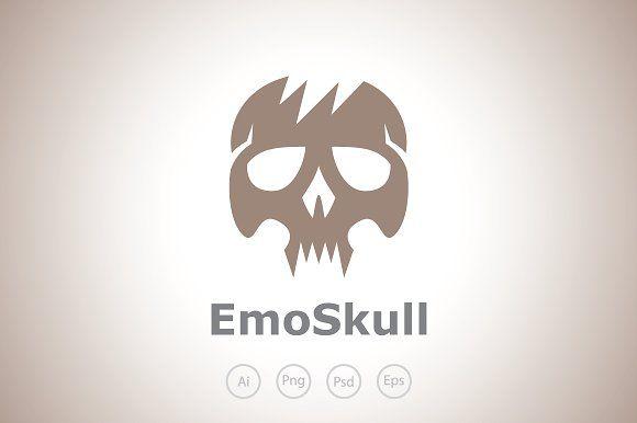 Emo Logo - Emo Skull Logo Template ~ Logo Templates ~ Creative Market
