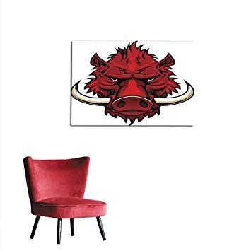 Red Boar Head Logo - Amazon.com: Painting Post Red Boar Head Mascot Mural 36