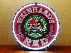 Red Boar Head Logo - Weinhard's Red Beer Rotating Neon Light Sign Blue Boar Boar's Head ...