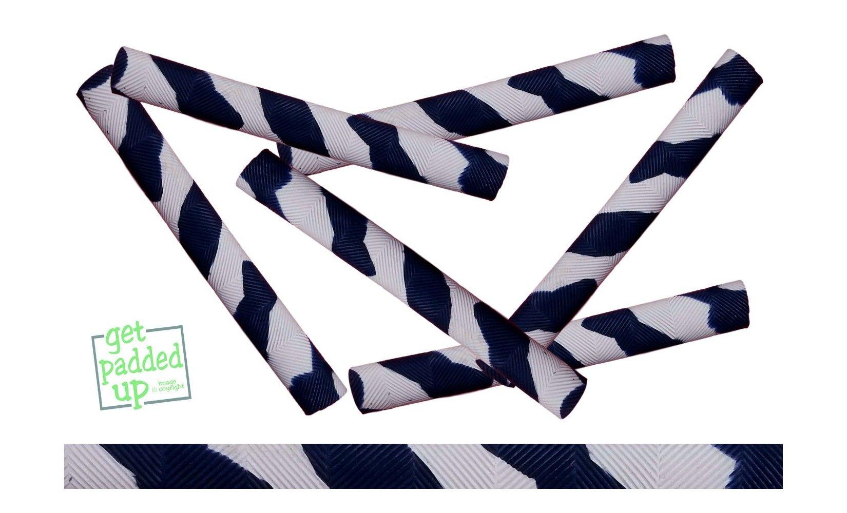 Navy Blue Spiral Logo - getpaddedup Chevron Cricket Bat Grip in Navy Blue and White