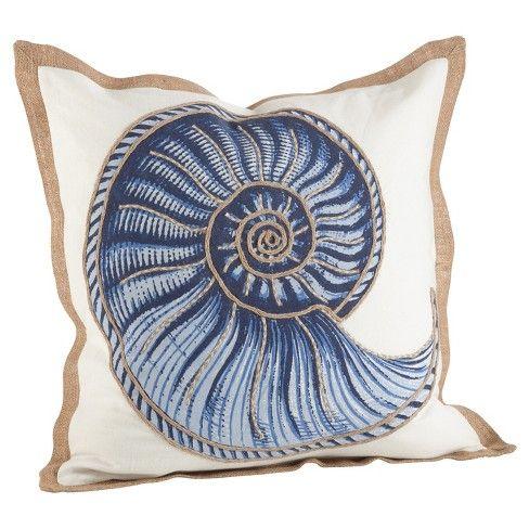 Navy Blue Spiral Logo - Navy Blue Spiral Shell Print Cotton Throw Pillow (20)