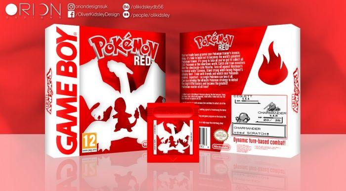 Red Box N Logo - Pokemon Red Game Boy Box Art Cover