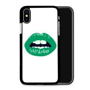 Green Phone Logo - Green Pop Art Lip Hard Black Mobile Phone Case Cover Fits iPhone 5 6