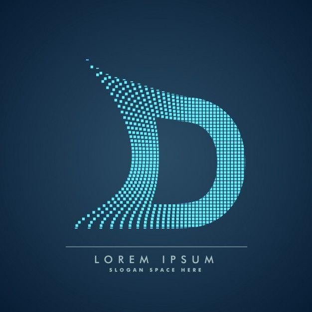 Abstract D Logo - Wavy letter d logo in abstract style Vector | Free Download