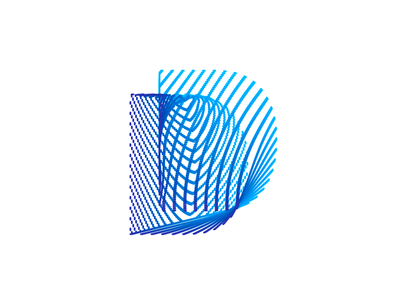 Abstract D Logo - Double D monogram, abstract dynamic logo design symbol