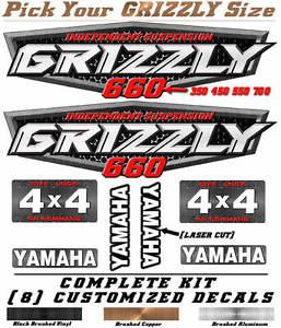 Yamaha Grizzly Logo - Yamaha Grizzly OEM ATV Tank Decal Graphic Sticker Kit 350 450 550